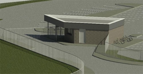 View of the Revit 3D model of the Security Gatehouse