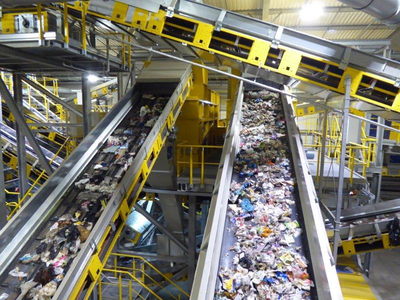 Image of an inside view of a recycling centre.