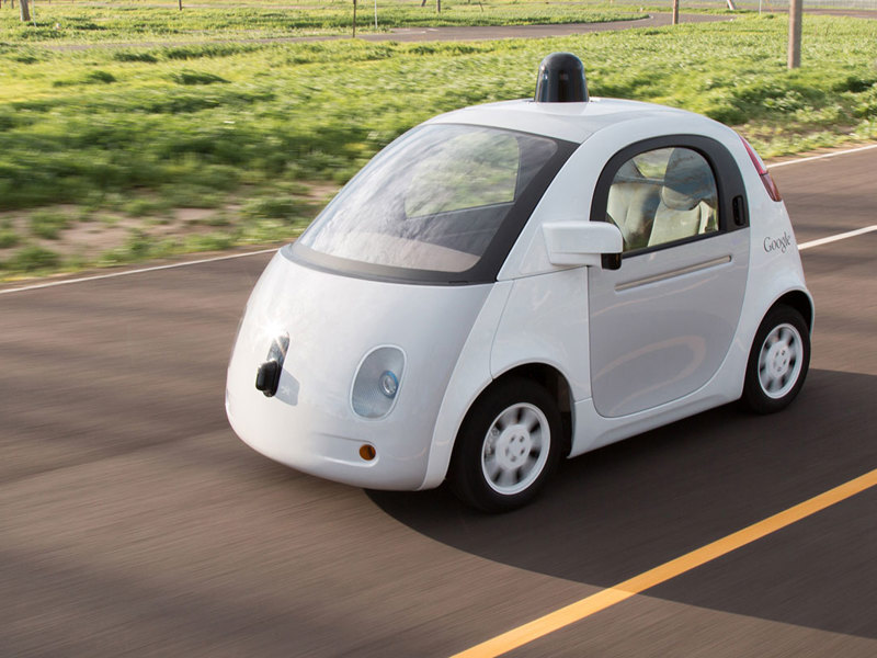 Image of google electric car.