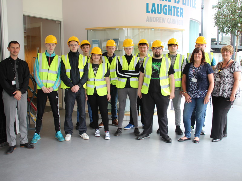 Image of students at New College, Lanarkshire in PPE.