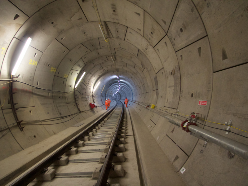 Image of a cross rail tunnel.