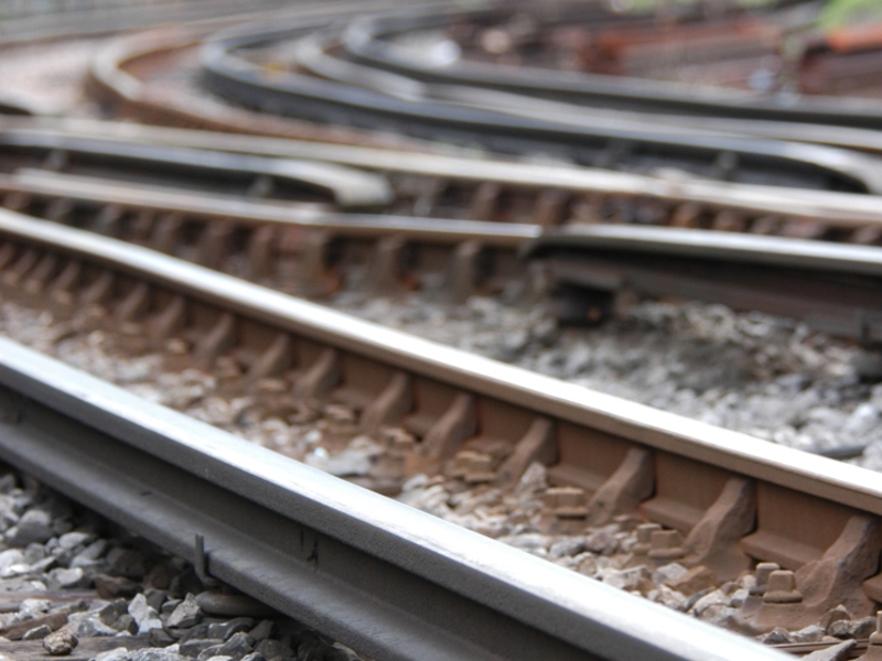 Image of a blurred rail track.