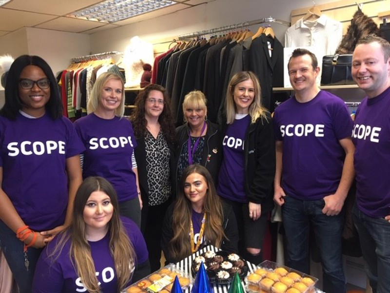 Image of Amey employees at a Scope charity event.