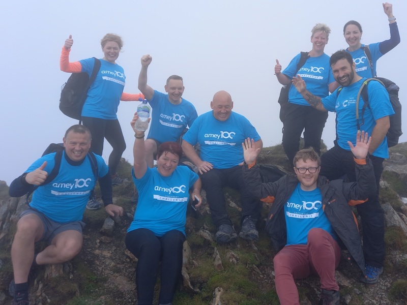 Image of Amey employees at the top of Snowdon.