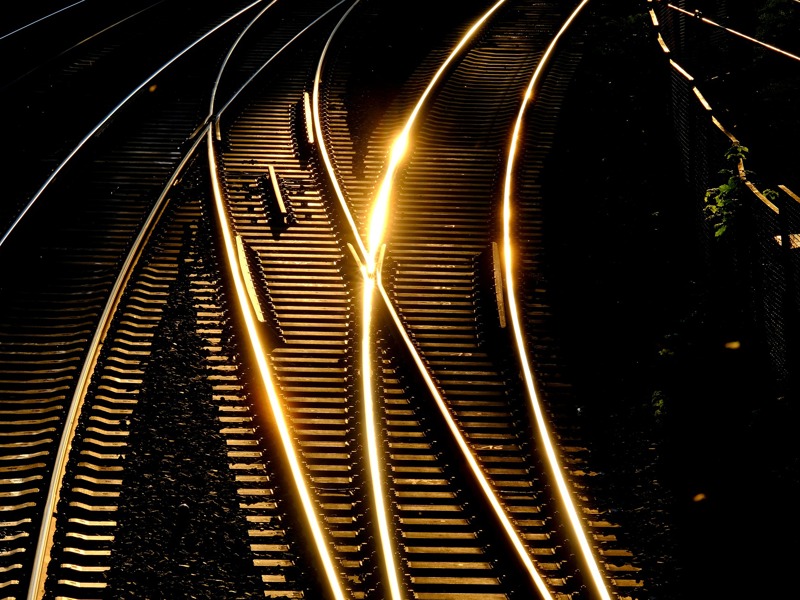 close up image of rail tracks