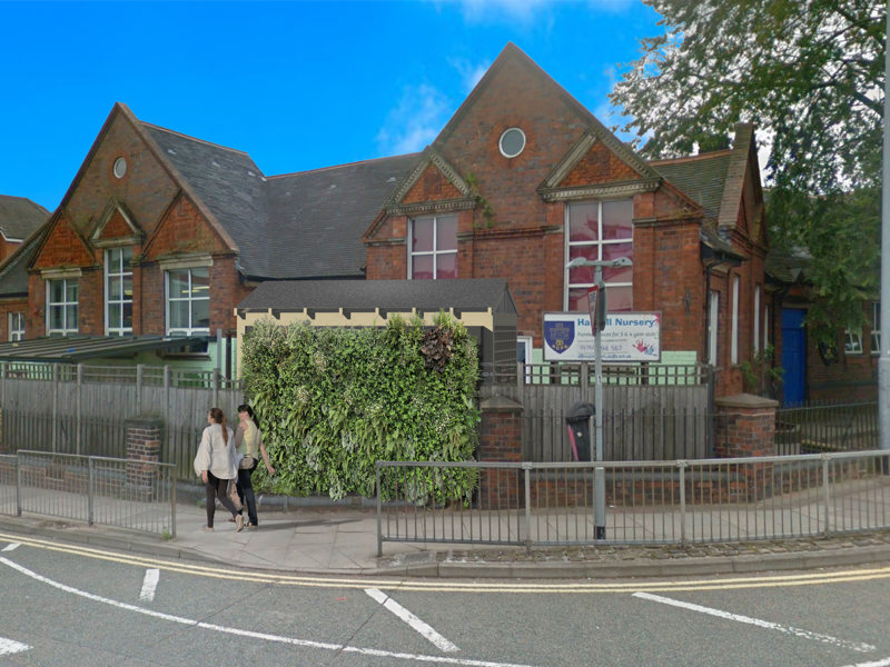 Image of a street view of a school.