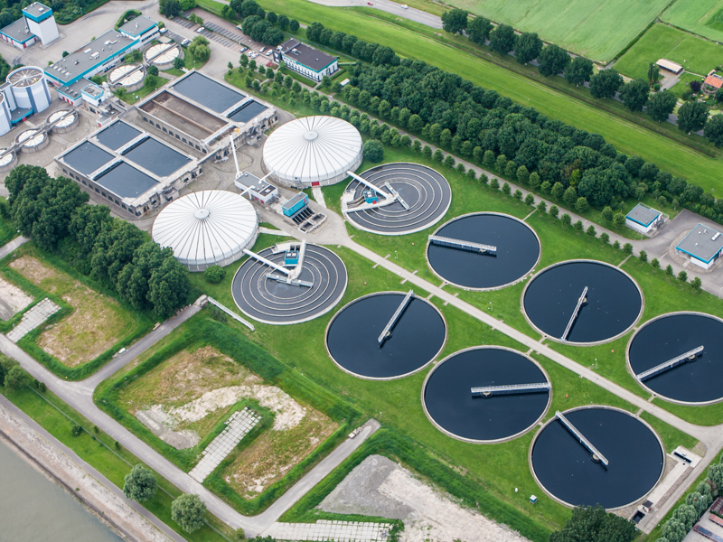 arial image of a water treatment plant.