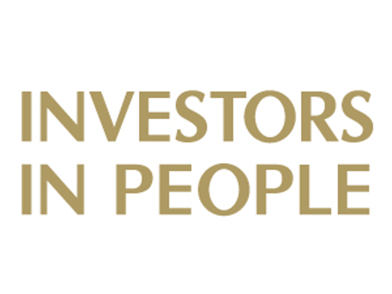 Investors in people, gold, logo.