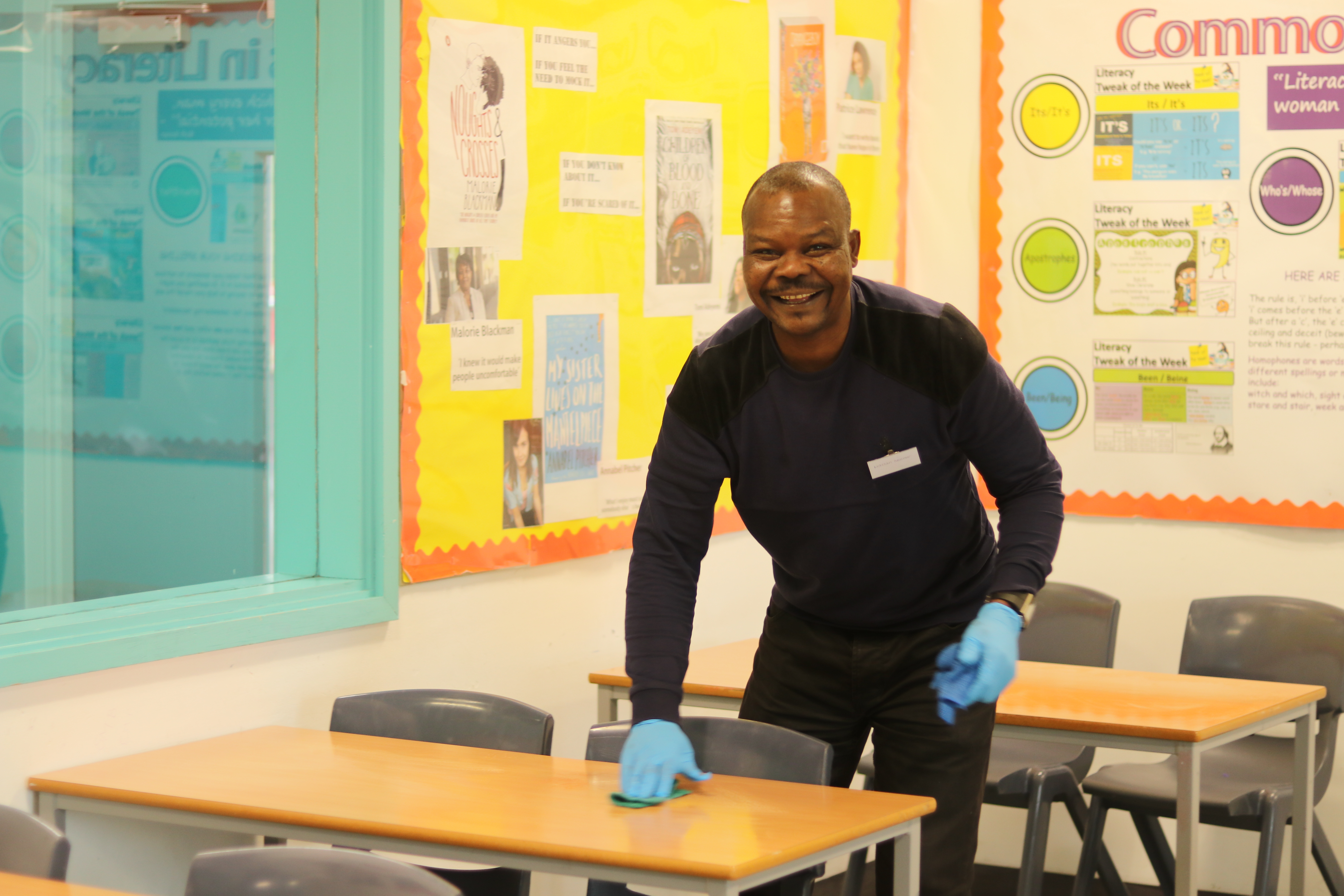 Image of a male candidate cleaning