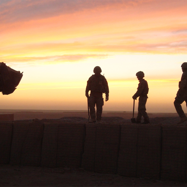 Silhouette imagery of military